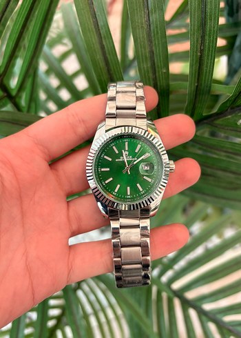 Rolex Datejust Yesil Kadranli Gumus Metal Kol Saati