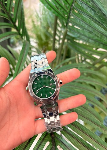 Philippe Model Patek Philippe Yesil Kadranli Gumus Metal Saat