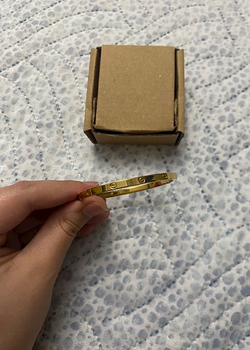Accessorize Celik Kelepce Minimal Altin Tonlu İnce Bileklik
