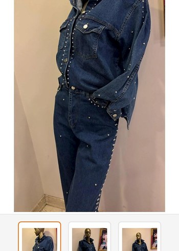 Alaia Metal Civili Koyu Mavi Denim Takim