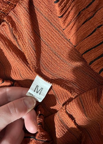 Kadın Kahverengi Çizgili Keten Pantolon ve üst - Görsel 2