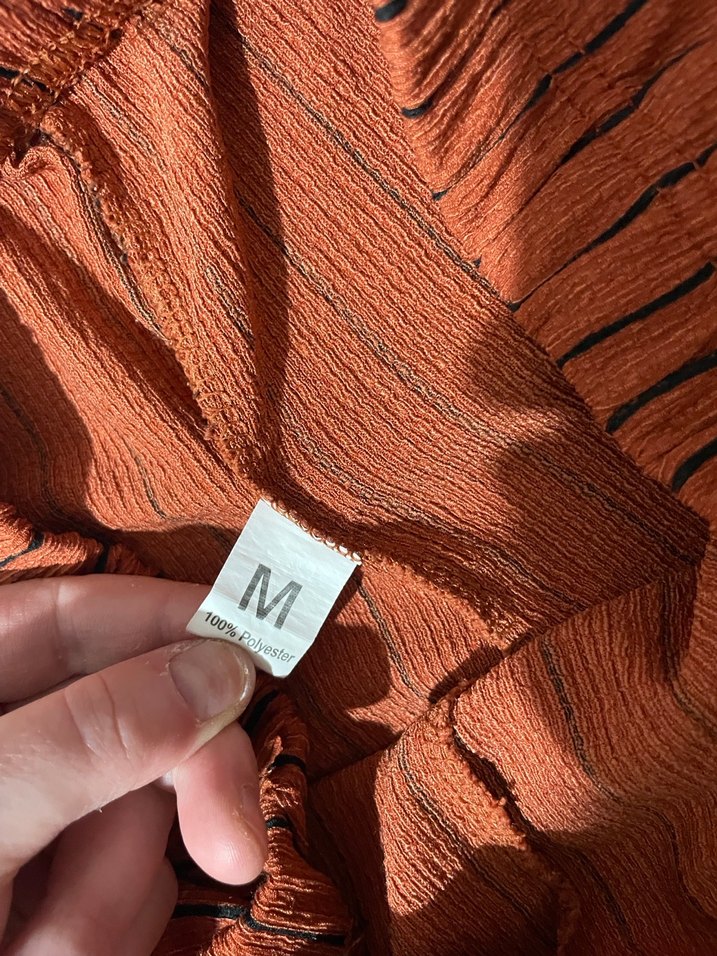 Kadın Kahverengi Çizgili Keten Pantolon ve üst - Görsel 2