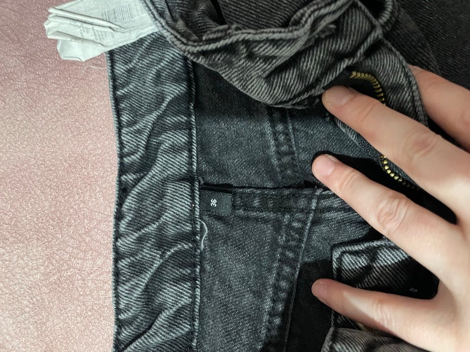 Gri Midi Boy Bol Kesim Kot Pantolon - Görsel 2