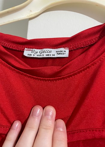 Kadın kırmızı bluz - Görsel 2