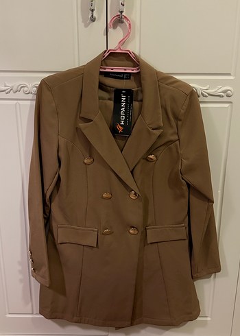 Zara Kahverengi Kadin Midi Blazer Ceket