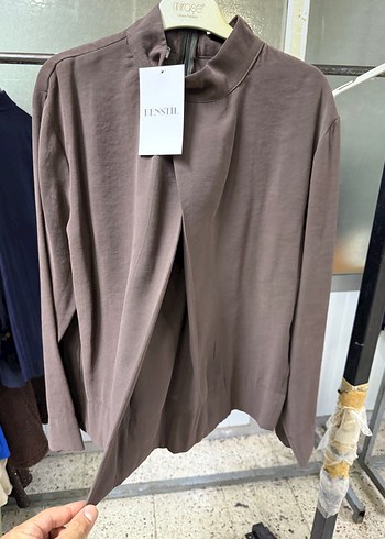 Diğer Minimalist Vizon Uzun Kollu Bluz