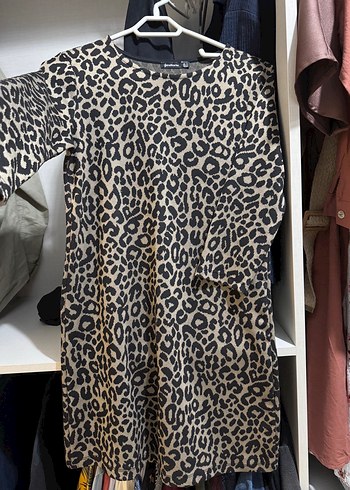 Stradivarius Leopar Desenli Kislik Elbise