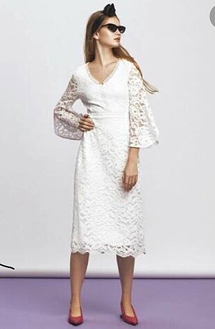 Koton beyaz dantel elbise