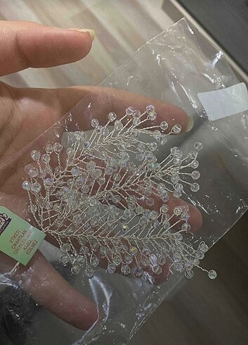 Beden beyaz Renk Gelin Nisan icin sac ve taki seti ( toplu yada ayri satilir )