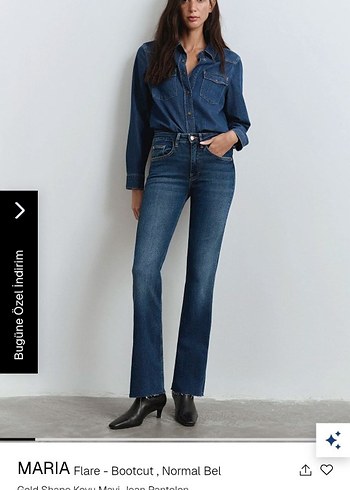 Mavi Jeans Mavi Marka Maria Koyu Mavi Denim Flare Pantolon