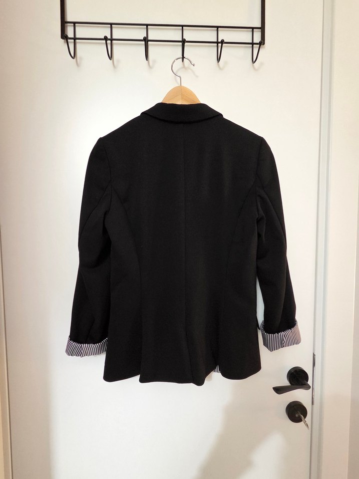 H&M Siyah Çizgili Astarlı Blazer Ceket-36 Beden — görsel 2/6