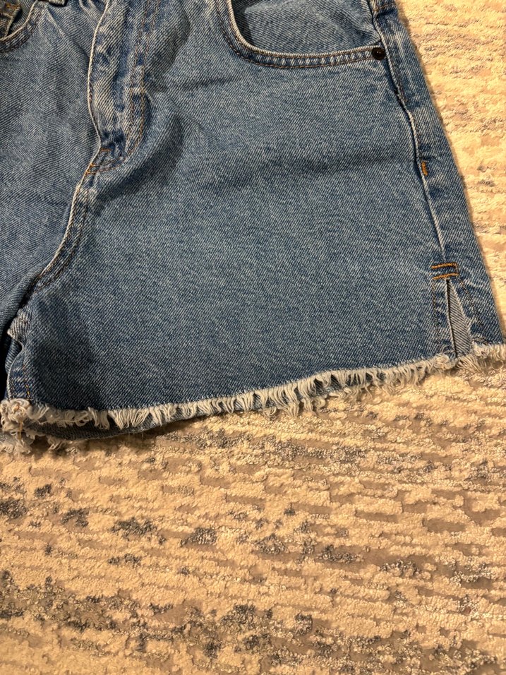 Mavi Yüksek Bel Denim Şort — görsel 4/6