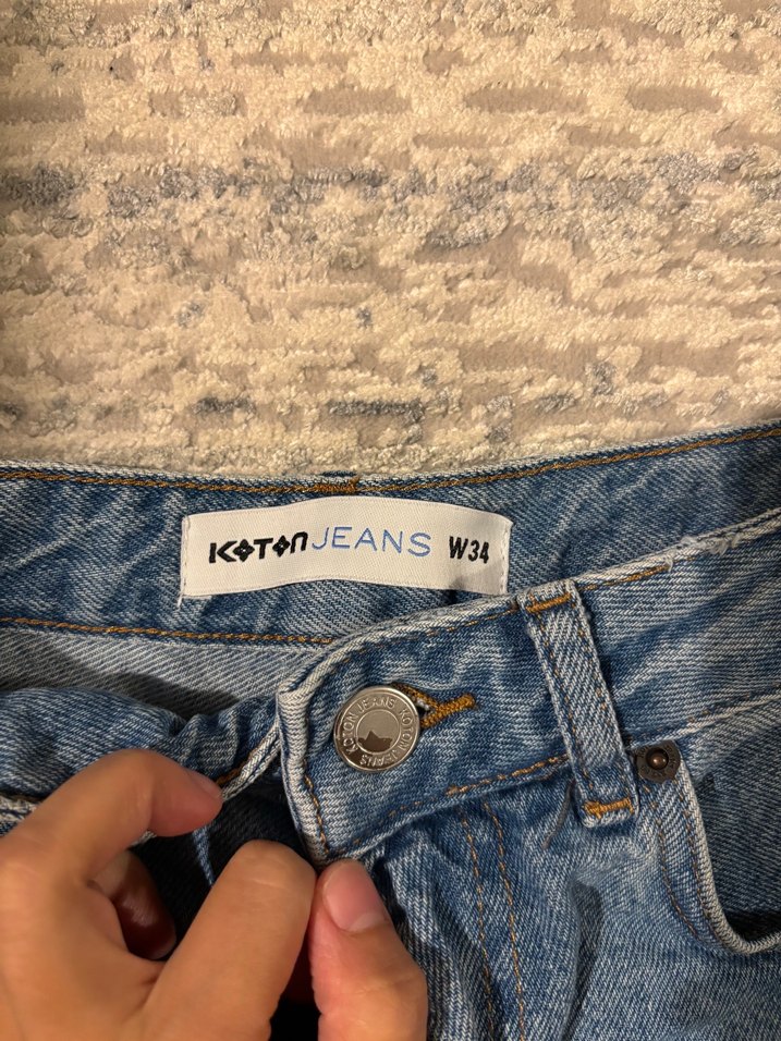 Mavi Yüksek Bel Denim Şort — görsel 2/6