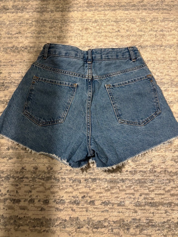 Mavi Yüksek Bel Denim Şort — görsel 5/6