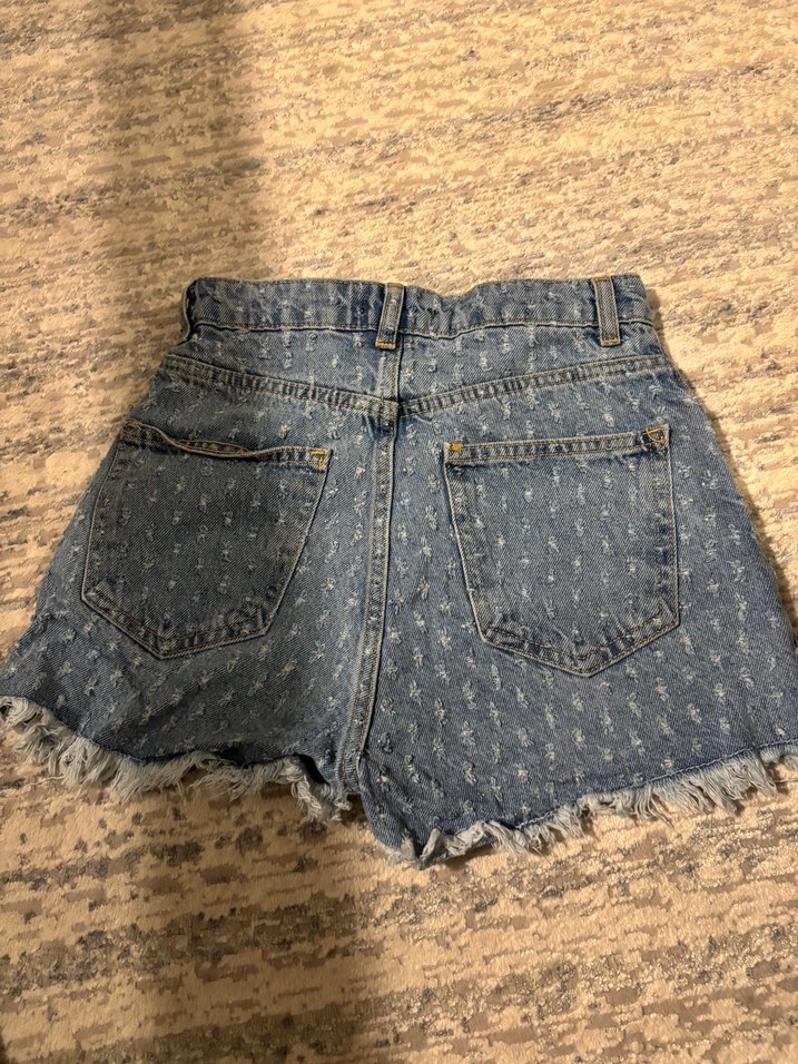 Yüksek Bel Mavi Denim Şort — görsel 4/6