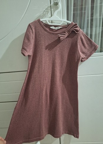 Kız Çocuk Kahverengi Triko Kısa Kollu Tişört - Görsel 3