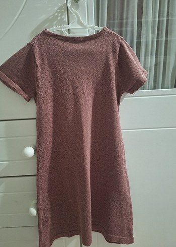 Kız Çocuk Kahverengi Triko Kısa Kollu Tişört - Görsel 4