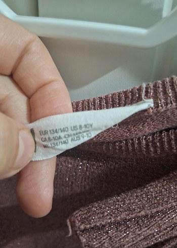 Kız Çocuk Kahverengi Triko Kısa Kollu Tişört - Görsel 5