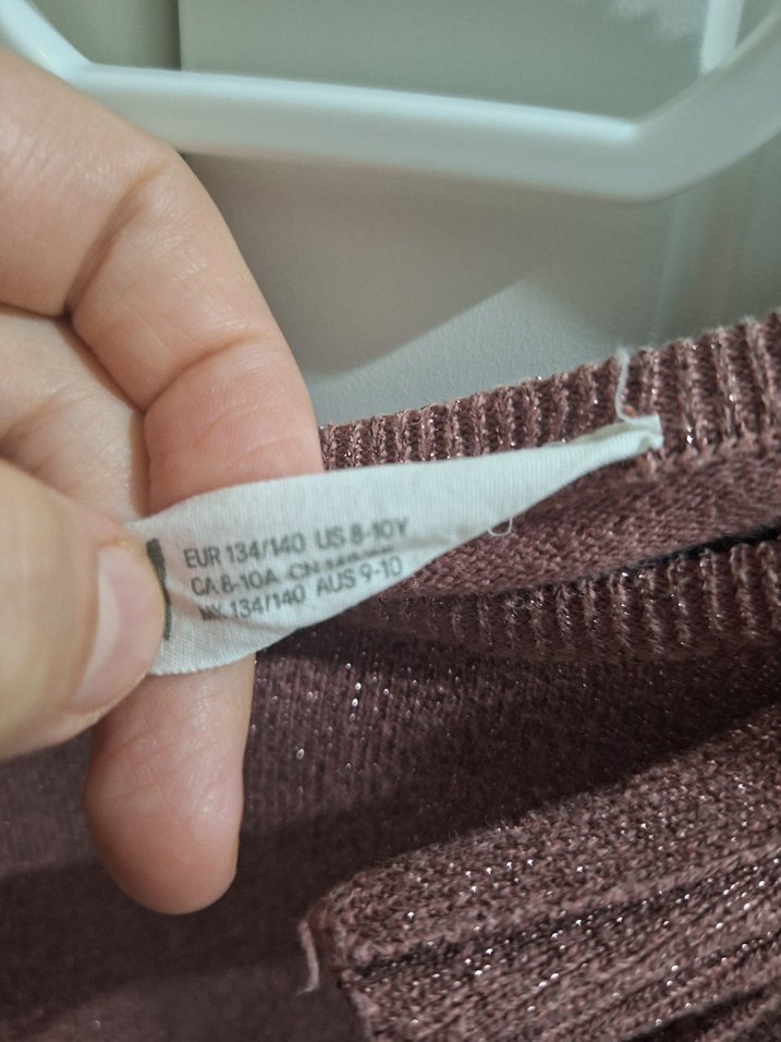 Kız Çocuk Kahverengi Triko Kısa Kollu Tişört - Görsel 5