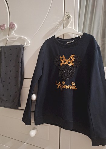 Kız Çocuk Altın Desenli Triko Sweatshirt - Görsel 3