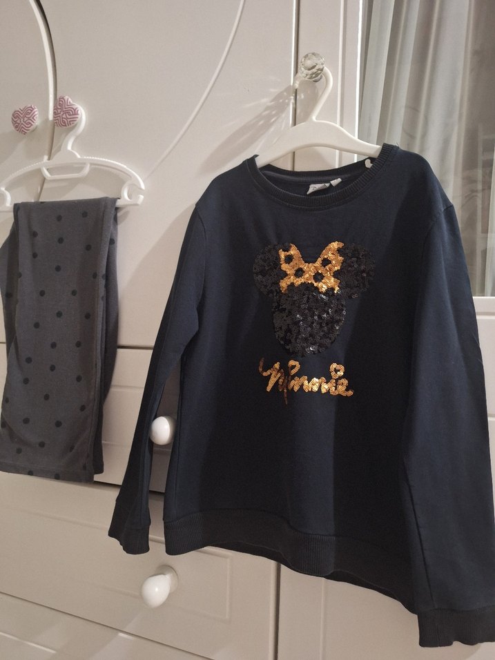 Kız Çocuk Altın Desenli Triko Sweatshirt - Görsel 3