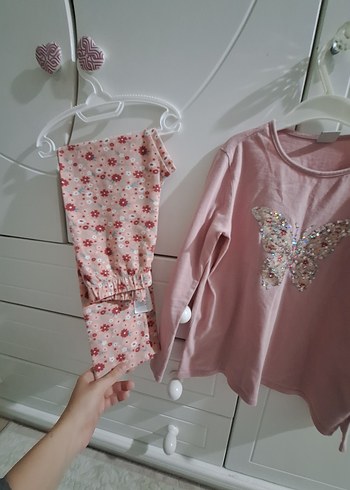 Kız Çocuk Pembe Uzun Kollu Pijama Takımı - Görsel 3