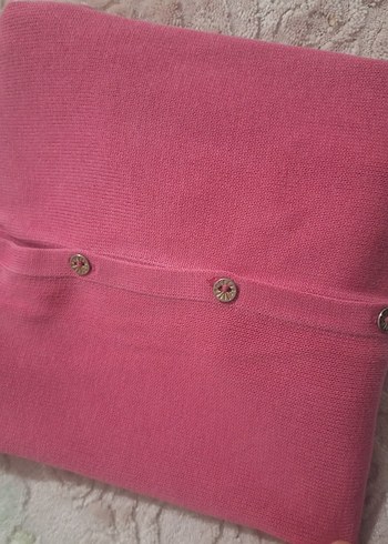 Kızlar İçin Düğmeli Pembe Hırka - Görsel 3