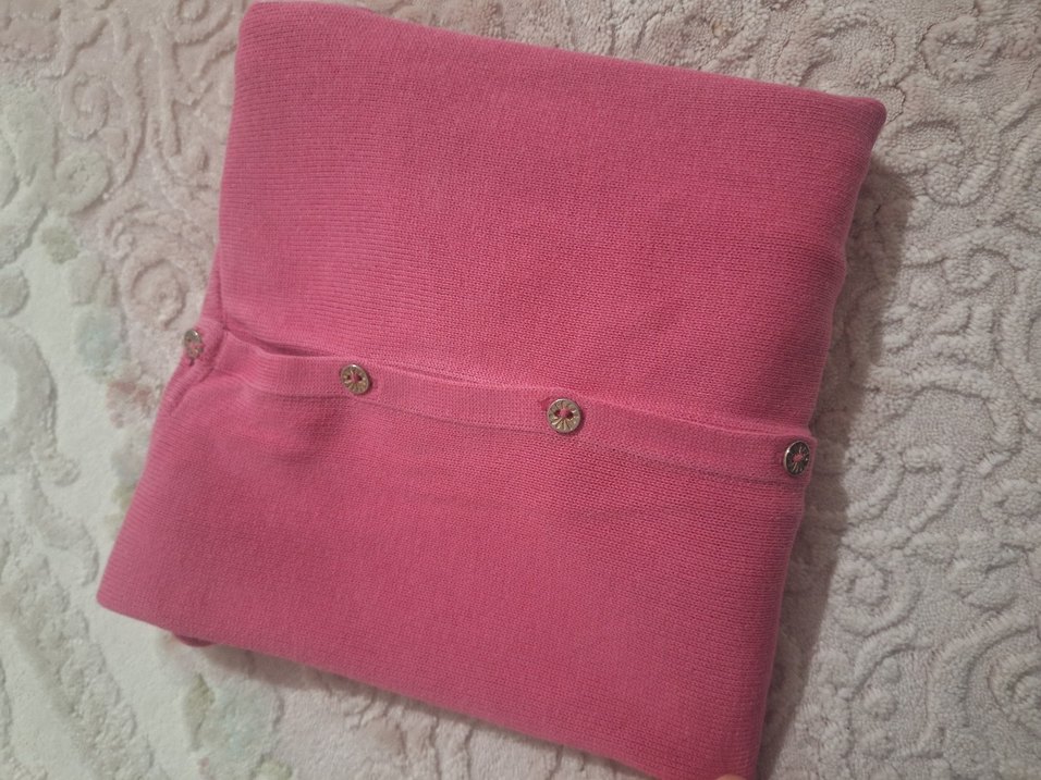 Kızlar İçin Düğmeli Pembe Hırka - Görsel 3