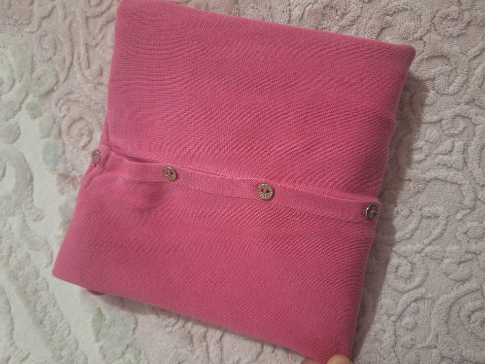 Kızlar İçin Düğmeli Pembe Hırka - Görsel 2