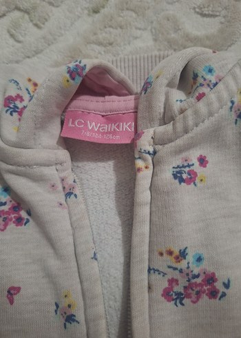 Kız Çocuk Gri Çiçekli Fermuarlı Yelek - Görsel 3