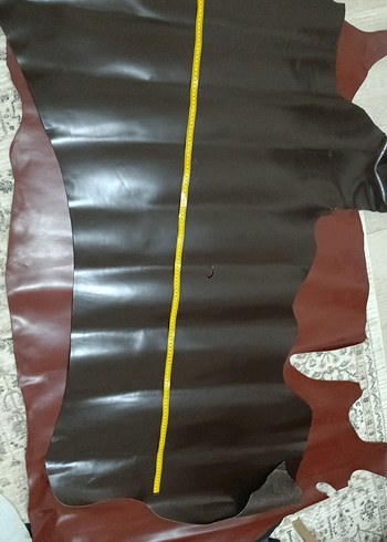 Diğer Koyu Kahverengi Deri Gorunumlu Uzun Ceket