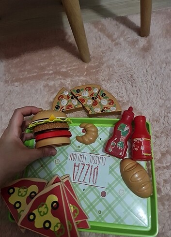  Beden Oyuncak pizza hamburger 
