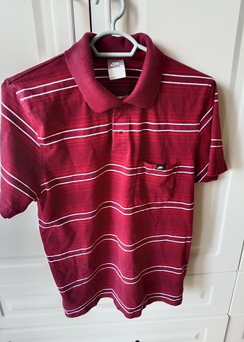 Nike Bordo Cizgili Polo Tisort