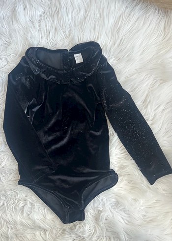 LC Waikiki Parlak Siyah Kadife Bebek Bodysuiti
