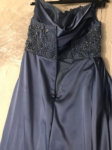 l Beden Drape Saten Abiye Elbise