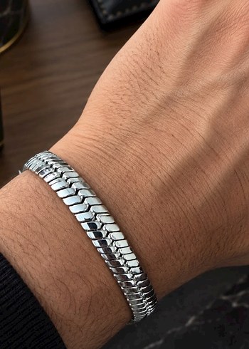 Silver İtalyan Balik Sirti Model Bileklik