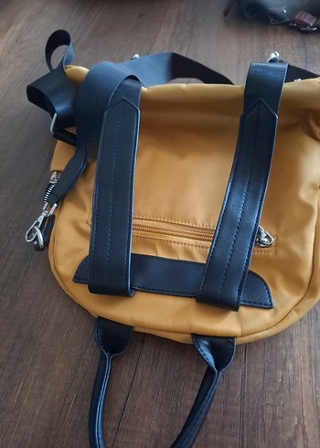 Sarı Kadın Sırt Çantası, Tokalı, Minimalist