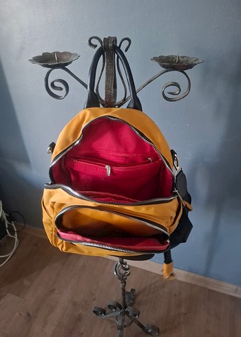Beden Sarı Kadın Sırt Çantası, Tokalı, Minimalist
