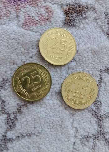 25 Kurus Altin Tonlu Uclu Set