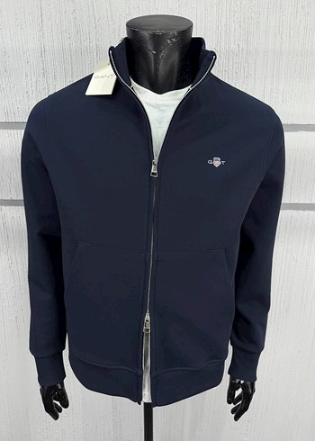 Gant Lacivert Fermuarli Erkek Sweatshirt