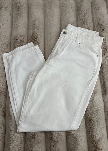 Addax Minimal Beyaz Denim Jean