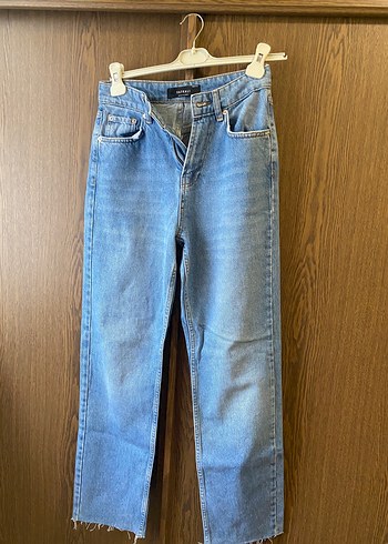 Diğer Yuksek Bel Acik Mavi Denim Jean