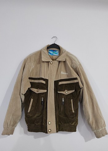 Diğer Orjinal 90lar Vintage Valmont Cift Renk Fitilli Kadife Bomber