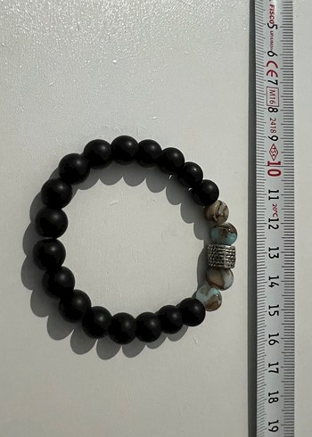Mat Siyah Boncuklu Minimalist Bileklik