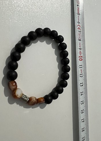Mat Siyah Boncuklu Minimalist Bileklik
