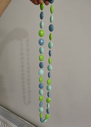 Uzun Renkli Boncuklu Kadın Kolye - Görsel 3