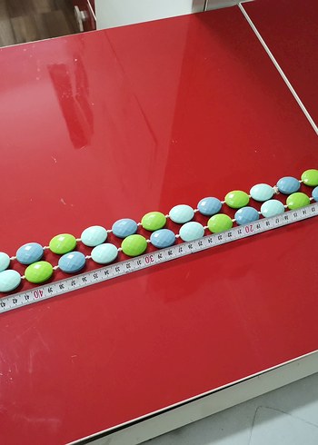 Uzun Renkli Boncuklu Kadın Kolye - Görsel 5