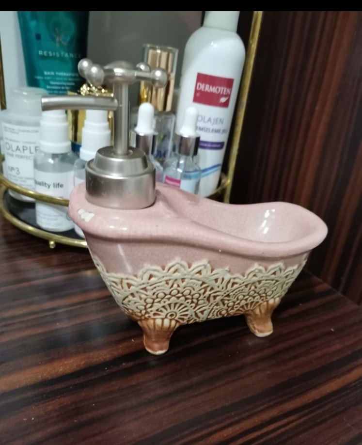 Ayaklı Seramik Sıvı Sabunluk - Görsel 3