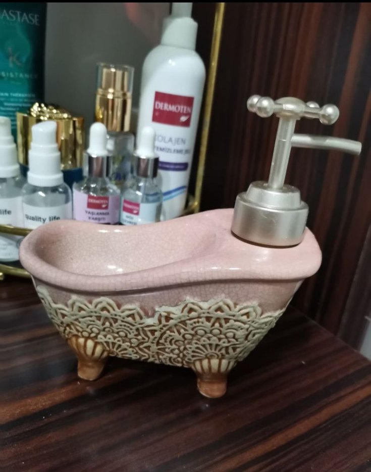 Ayaklı Seramik Sıvı Sabunluk - Görsel 2