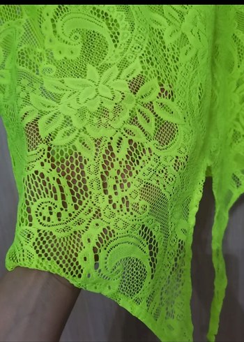Yeşil Dantelli Bluz - Görsel 4